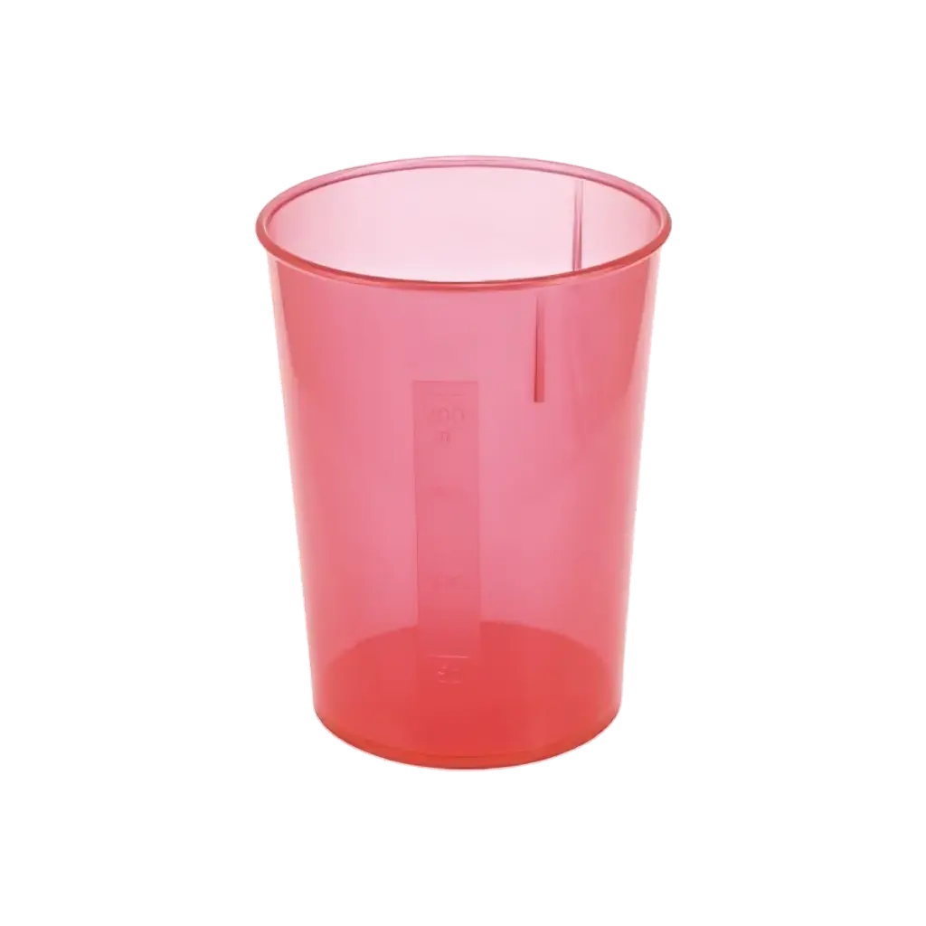 Schnabelbecher-Unterteil 250 ml, mit Skalierung, rot-transluzent