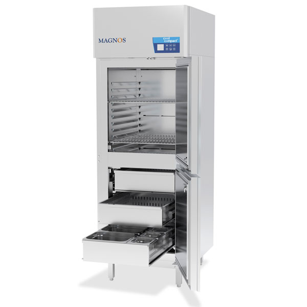 Kühlschrank, MAGNOS BR. 570, GN 2/1, Normalkühlung, zweitürig, mit 3 Zügen, steckerfertig