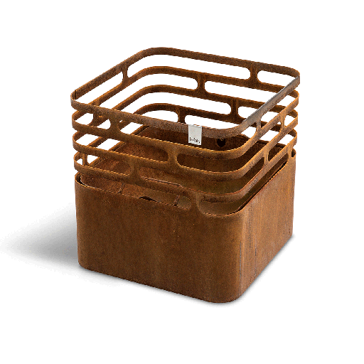 [9050239] Feuerkorb rostig, Cube Modul