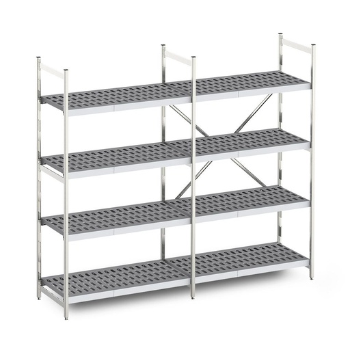 [9075814] Grundregal Norm 12 Regalständer aus eloxiertem Aluminium-Spezial-Vierkantrohr,